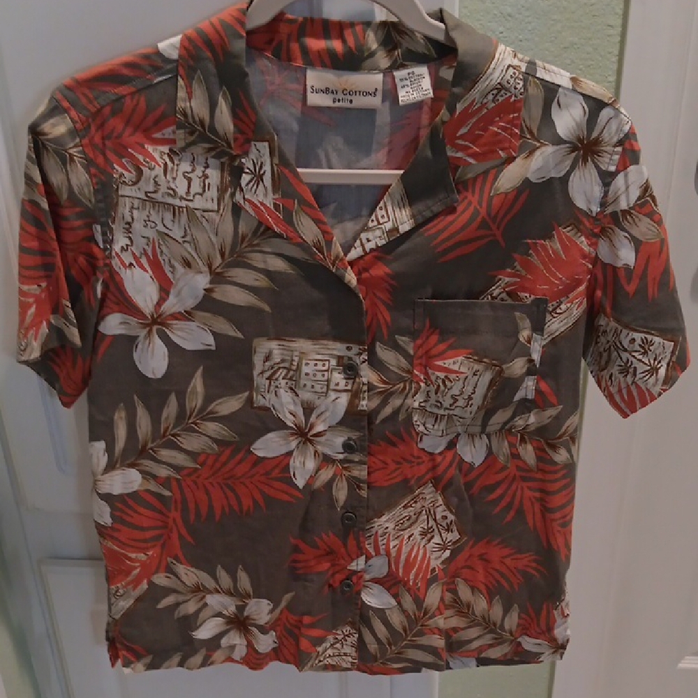 SunBay Cottons Tropical Floral Shirt